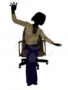 Royalty Free Clipart Image of a Woman in a Chair