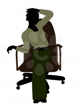 Royalty Free Clipart Image of a Woman in a Chair