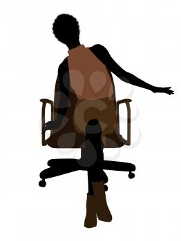 Royalty Free Clipart Image of a Woman in a Chair