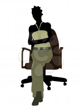 Royalty Free Clipart Image of a Woman in a Chair