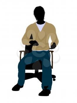 Royalty Free Clipart Image of a Man in a Chair