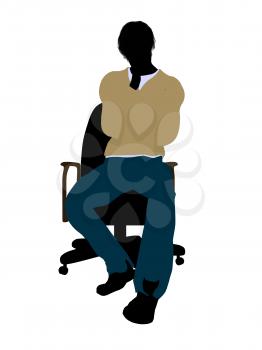 Royalty Free Clipart Image of a Man in a Chair