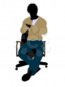 Royalty Free Clipart Image of a Man in a Chair