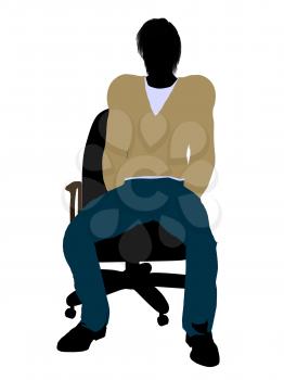 Royalty Free Clipart Image of a Man in a Chair