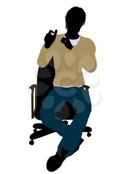 Royalty Free Clipart Image of a Man in a Chair