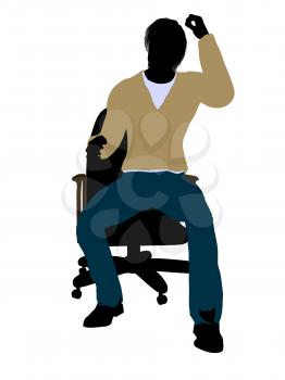 Royalty Free Clipart Image of a Man in a Chair