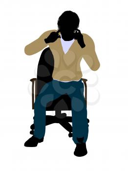 Royalty Free Clipart Image of a Man in a Chair