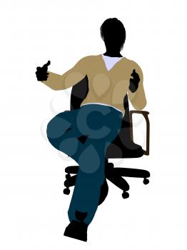 Royalty Free Clipart Image of a Man in a Chair