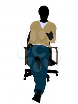 Royalty Free Clipart Image of a Man in a Chair