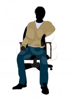 Royalty Free Clipart Image of a Man in a Chair