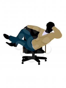 Royalty Free Clipart Image of a Man in a Chair