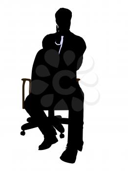 Royalty Free Clipart Image of a Man in a Chair