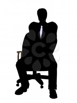 Royalty Free Clipart Image of a Man in a Chair