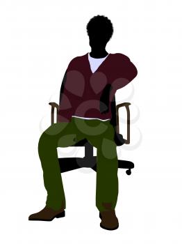 Royalty Free Clipart Image of a Man in a Chair