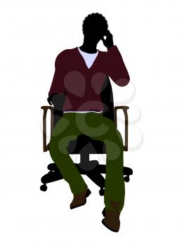 Royalty Free Clipart Image of a Man in a Chair