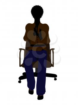 Royalty Free Clipart Image of a Woman in an Office Chair