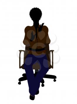 Royalty Free Clipart Image of a Woman in an Office Chair