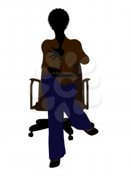 Royalty Free Clipart Image of a Woman in an Office Chair