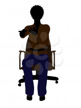 Royalty Free Clipart Image of a Woman in an Office Chair