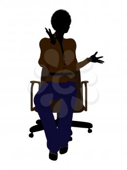 Royalty Free Clipart Image of a Woman in an Office Chair