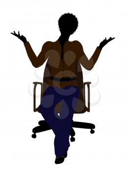 Royalty Free Clipart Image of a Woman in an Office Chair