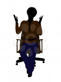 Royalty Free Clipart Image of a Woman in an Office Chair