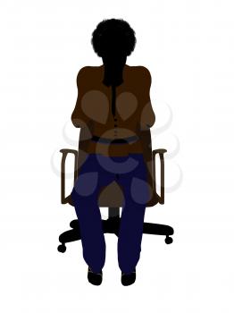 Royalty Free Clipart Image of a Woman in an Office Chair