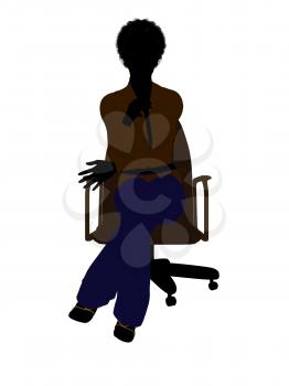 Royalty Free Clipart Image of a Woman in an Office Chair