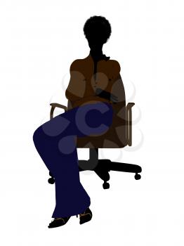 Royalty Free Clipart Image of a Woman in an Office Chair