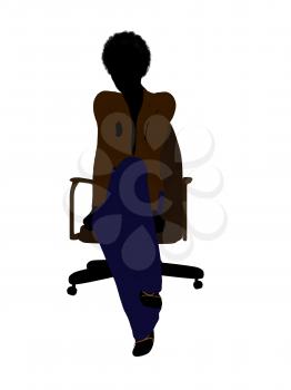 Royalty Free Clipart Image of a Woman in an Office Chair