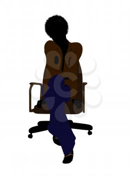 Royalty Free Clipart Image of a Woman in an Office Chair