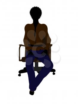 Royalty Free Clipart Image of a Woman in an Office Chair