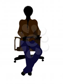 Royalty Free Clipart Image of a Woman in an Office Chair