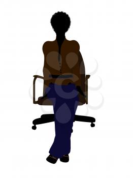 Royalty Free Clipart Image of a Woman in an Office Chair