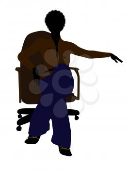 Royalty Free Clipart Image of a Woman in an Office Chair