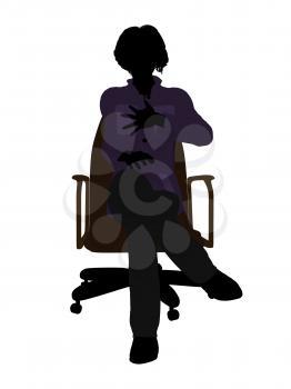 Royalty Free Clipart Image of a Woman in a Chair