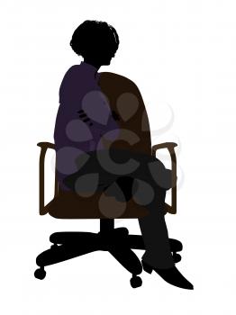 Royalty Free Clipart Image of a Woman in a Chair