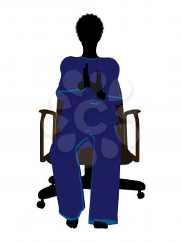 Royalty Free Clipart Image of a Woman in a Chair