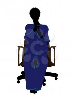 Royalty Free Clipart Image of a Woman in a Chair