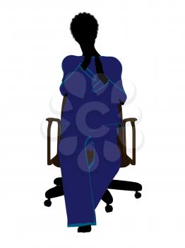 Royalty Free Clipart Image of a Woman in a Chair