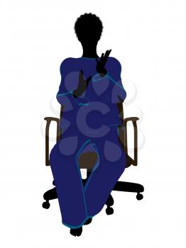 Royalty Free Clipart Image of a Woman in a Chair