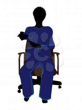 Royalty Free Clipart Image of a Woman in a Chair