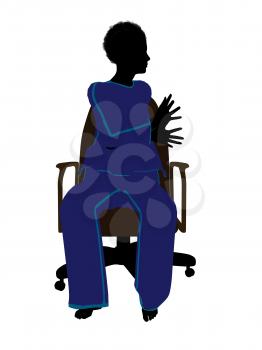 Royalty Free Clipart Image of a Woman in a Chair