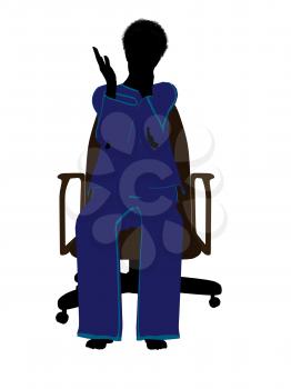 Royalty Free Clipart Image of a Woman in a Chair