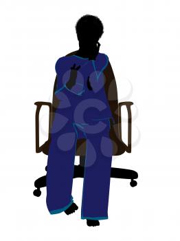 Royalty Free Clipart Image of a Woman in a Chair