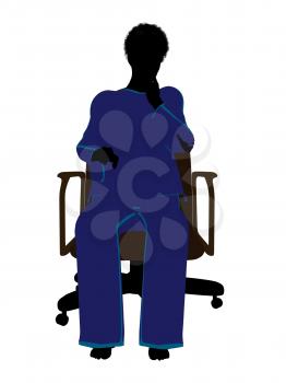 Royalty Free Clipart Image of a Woman in a Chair