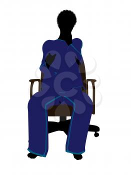 Royalty Free Clipart Image of a Woman in a Chair