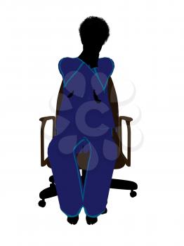 Royalty Free Clipart Image of a Woman in a Chair