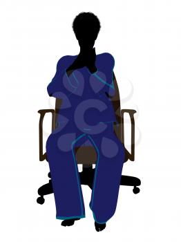 Royalty Free Clipart Image of a Woman in a Chair