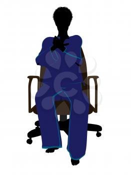 Royalty Free Clipart Image of a Woman in a Chair